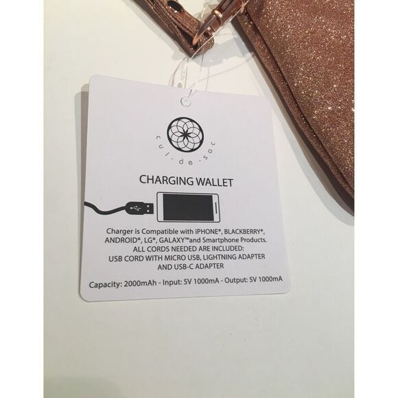 Rose Gold Charging Wallet with Power Bank - Universal Compatibility - Picture 5 of 11
